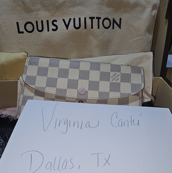 Louis Vuitton Handbags - Authentic Louis Vuitton Damier Azur Emilie Wallet in Rose Ballerine 🌟